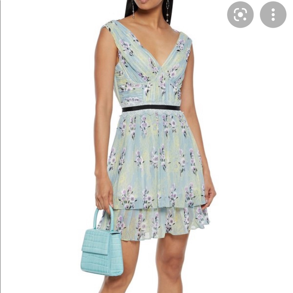 NWT Self- Portrait Floral Lace Printed Chiffon Dress 👗